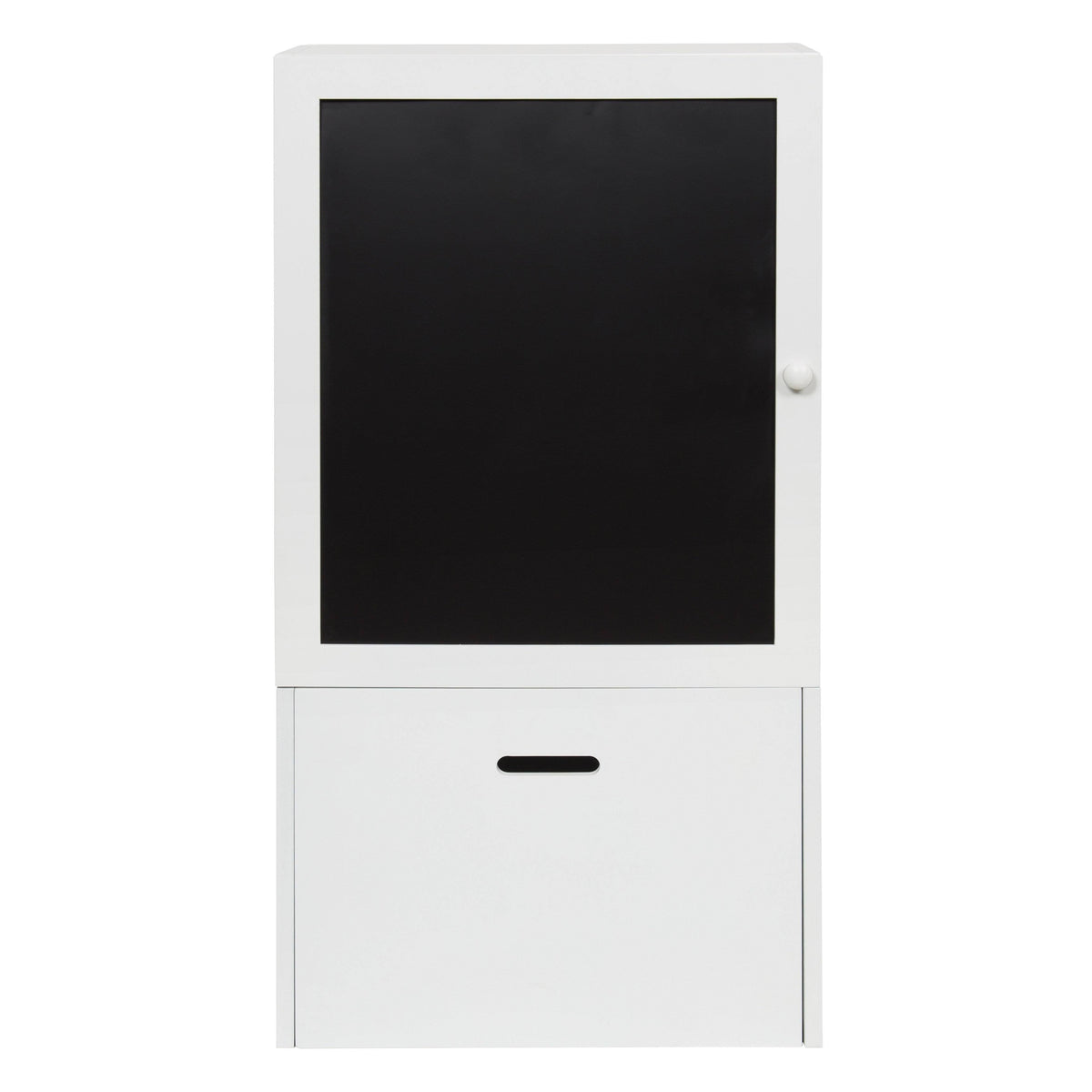 Black Wall Storage Cabinet with Magnetic Chalkboard Front and Pull-Out Drawer Z734