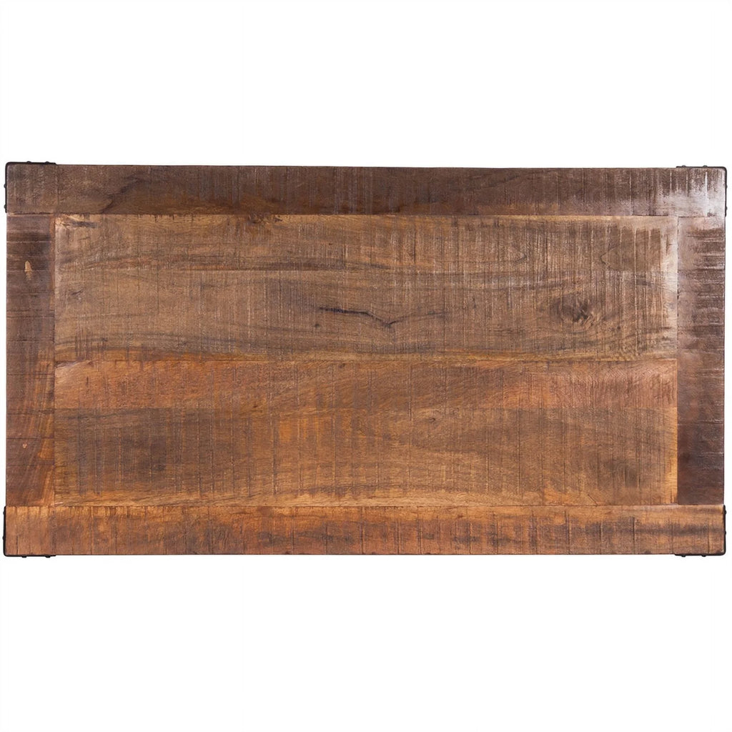 Industrial Wood and Metal Pub Table in Beige D80589