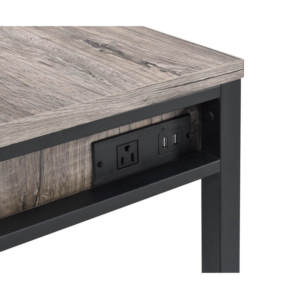 Black Built in USB Port Writing Desk T9859
