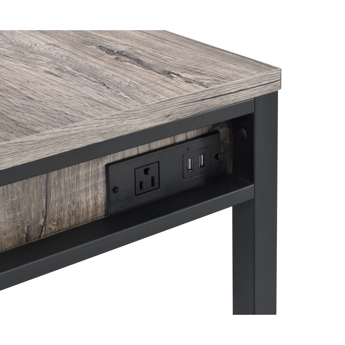 Black Built in USB Port Writing Desk T9859