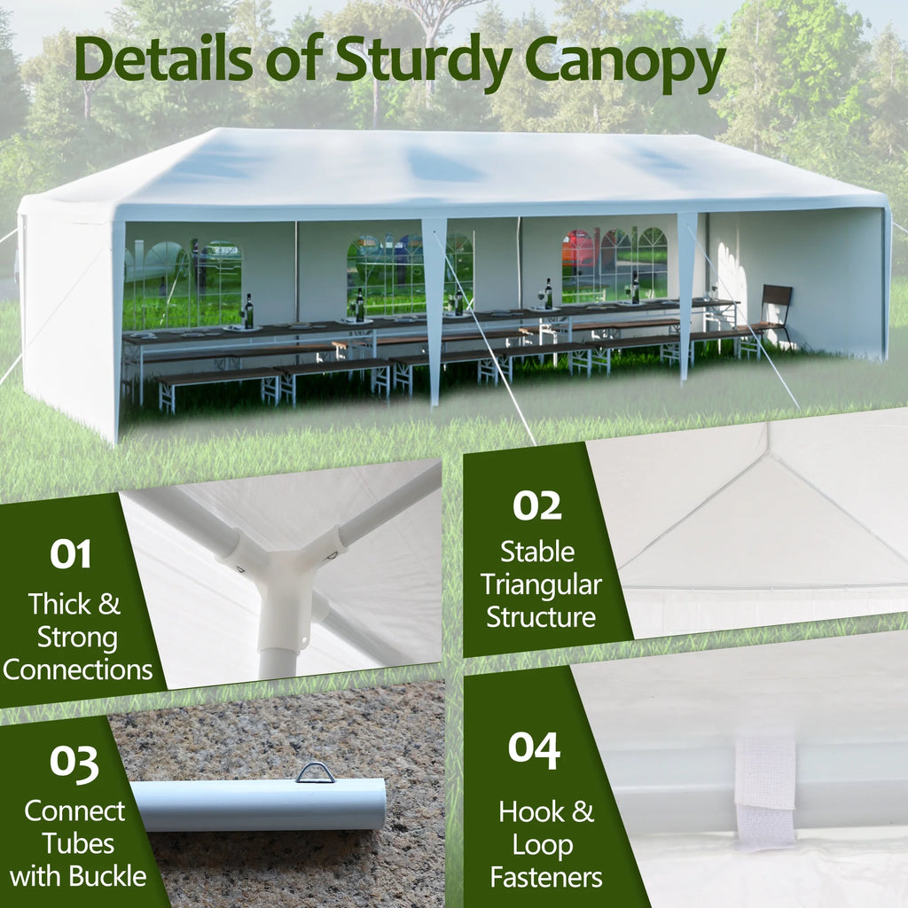 10x30' Outdoor Canopy Tent with 5 Removable Sidewalls F458511