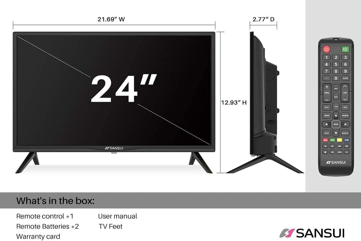 24 inch HD LED TV with HDMI, USB, VGA, Dolby Audio N41415