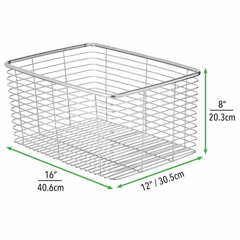Metal Wire Kitchen Pantry Storage Organizer Bin W65827