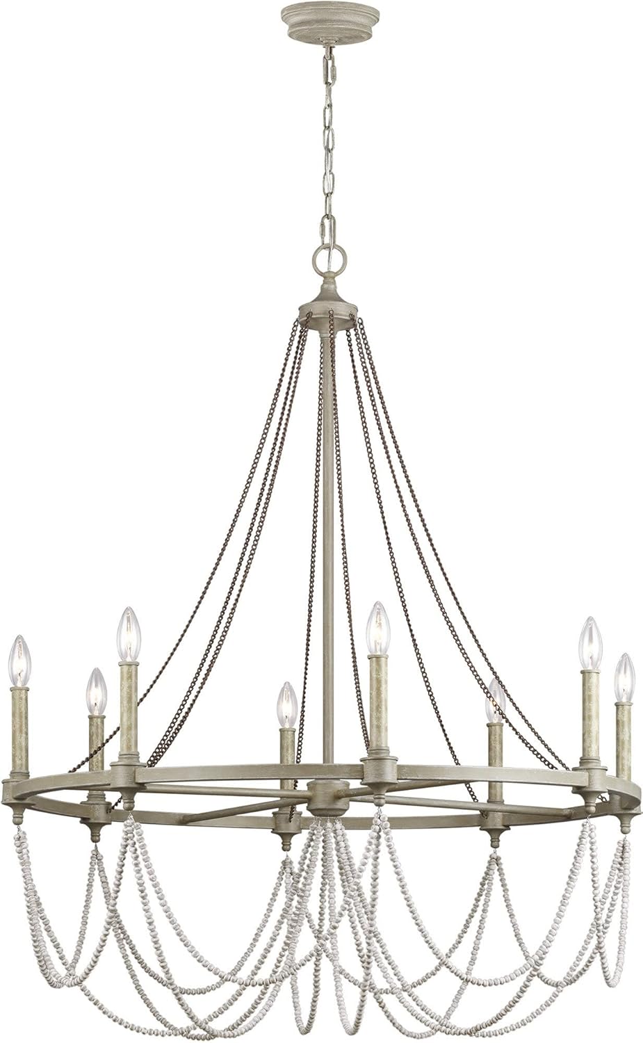 White 6-Light Candle Chandelier A794393