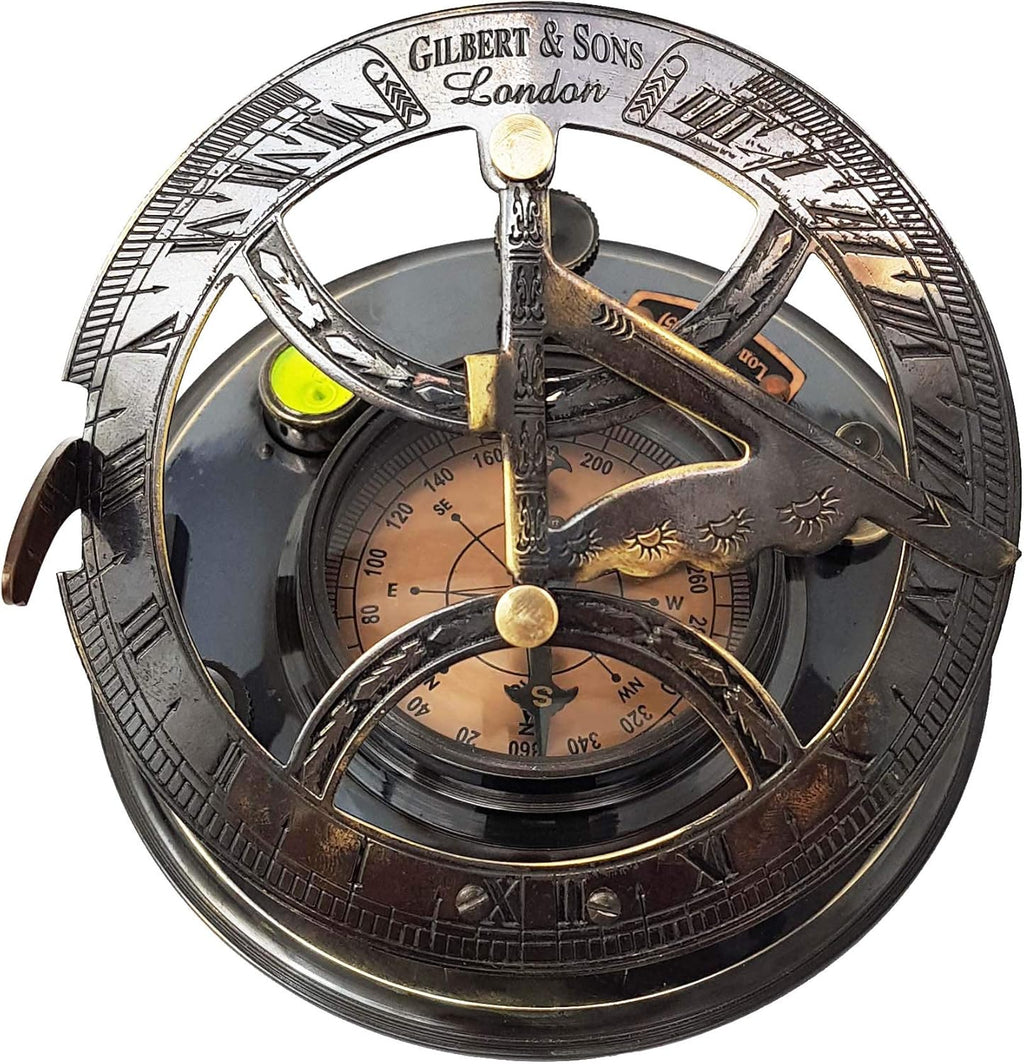 5 inches Large Sundial Compass in Rosewood Case I25721