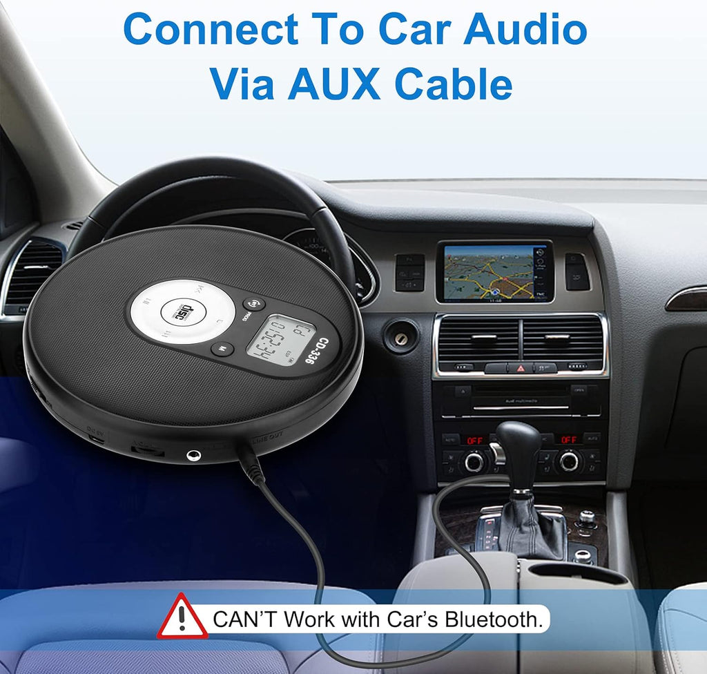 Portable Bluetooth CD Player with Anti-Skip Protection Q25332