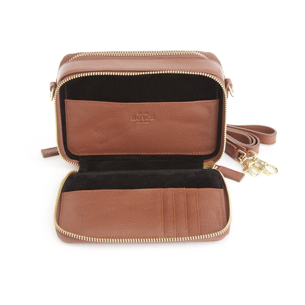 Blue Leather Crossbody Camera Bag K1447
