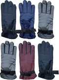 Winter Ski Gloves Fleece Lined Adjustable Strap Water Resistant W7796
