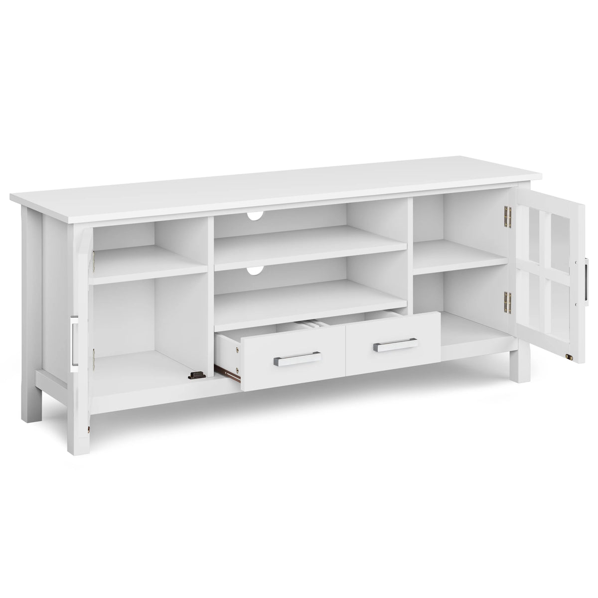 White Solid Wood 60 inch TV Media Stand N308908
