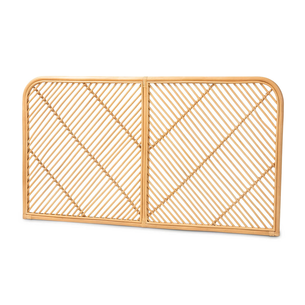 Natural Brown Rattan Queen Size Wall-Mount Headboard K310121