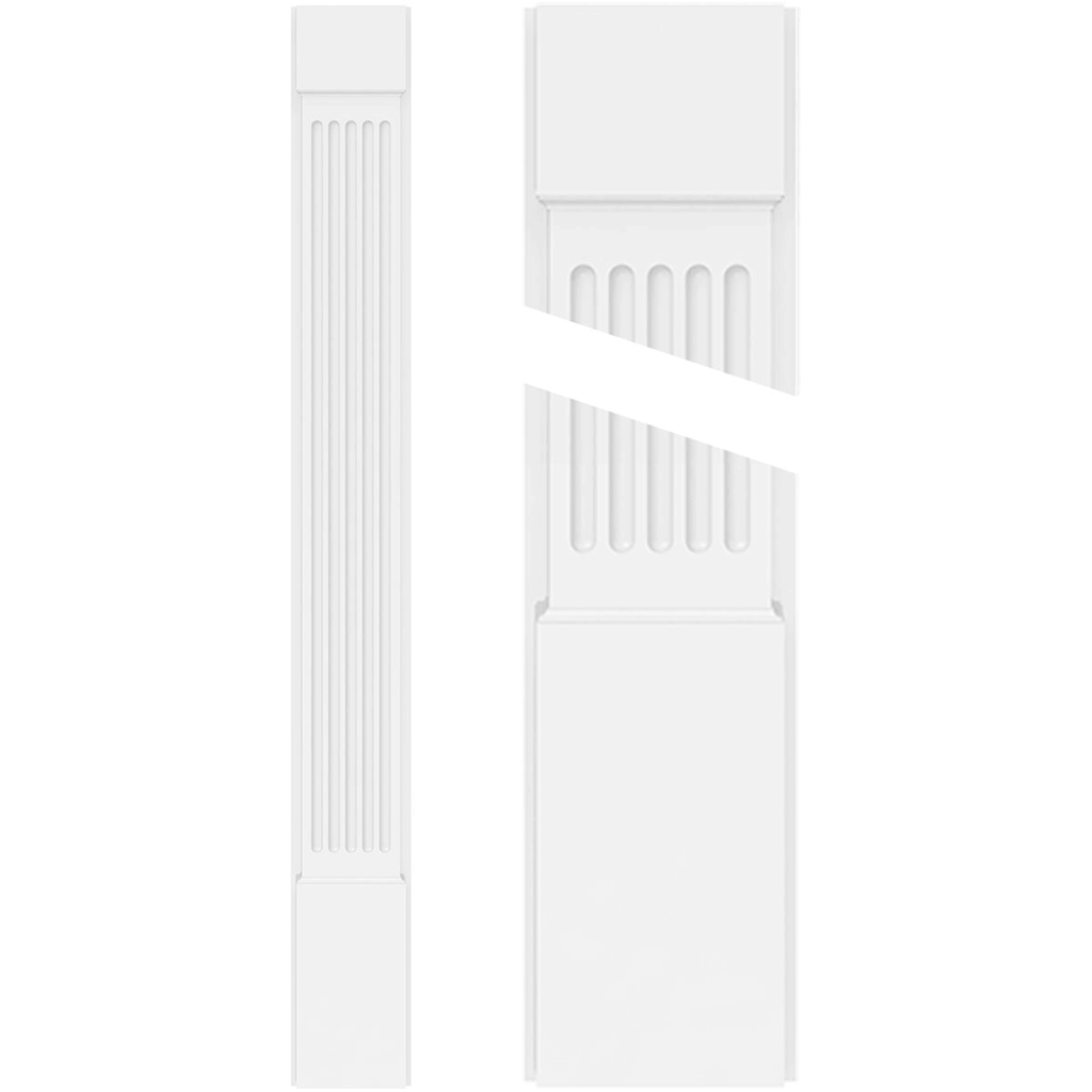 Fluted PVC Pilaster with Capital and Base (Pair) W6325