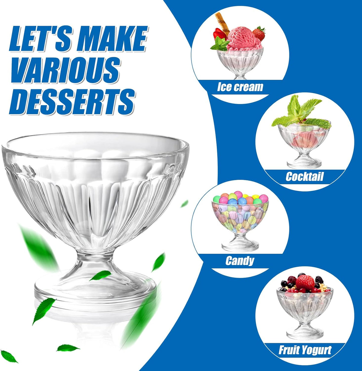 24 Pcs 8 oz Clear Plastic Dessert Bowls L82830