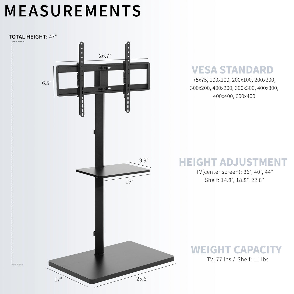 Height Adjustable TV Floor Stand L982