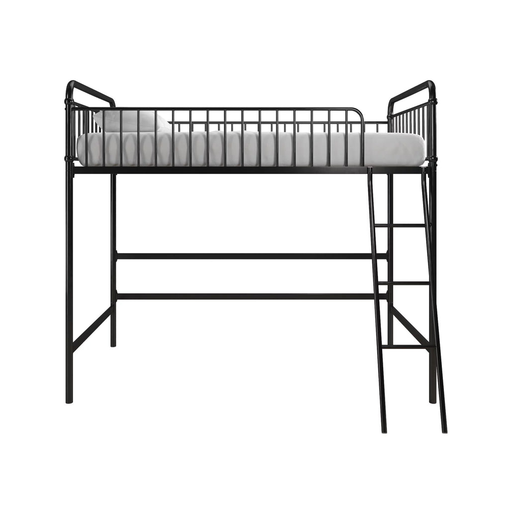 Black Twin Metal Loft Bed O609