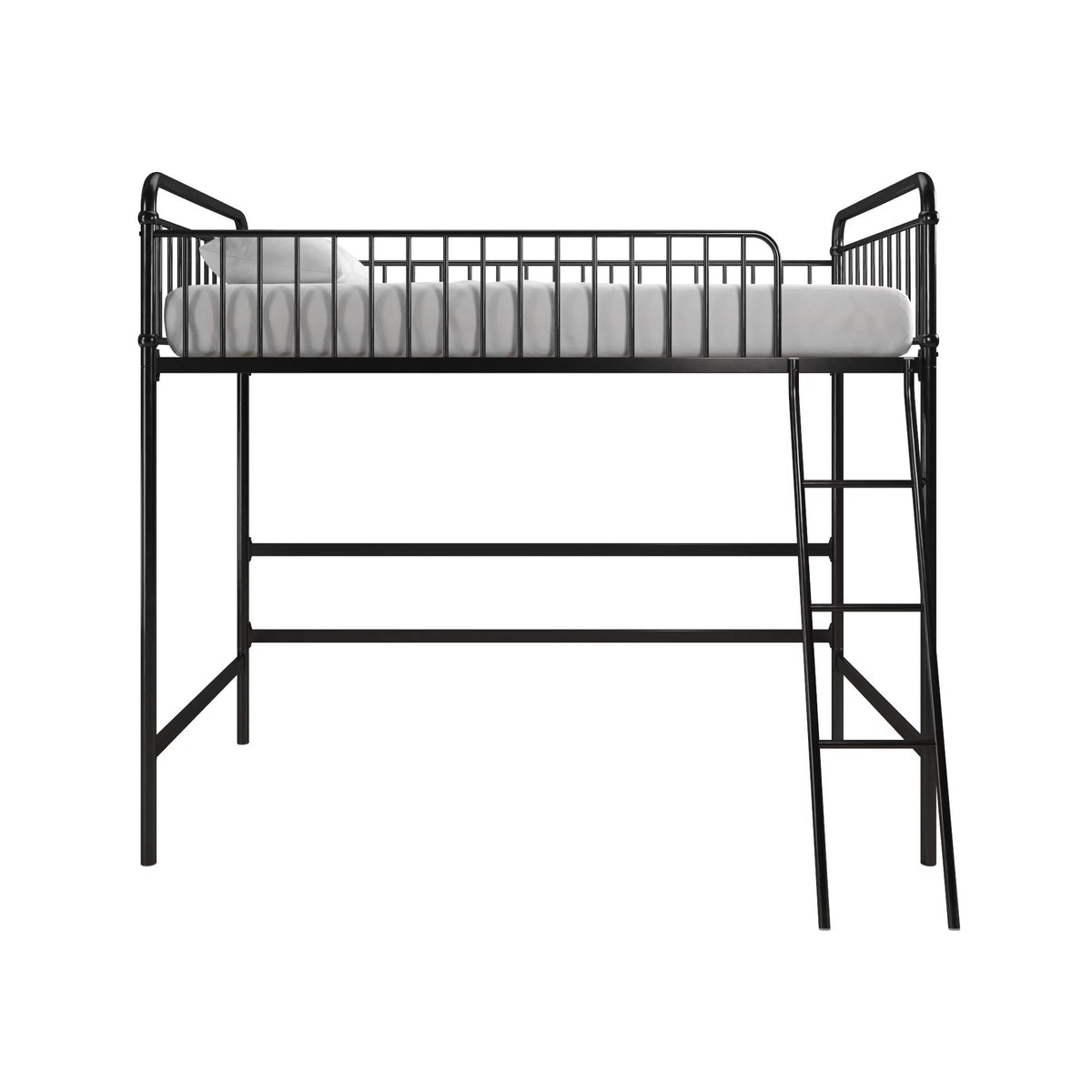 Black Twin Metal Loft Bed O609