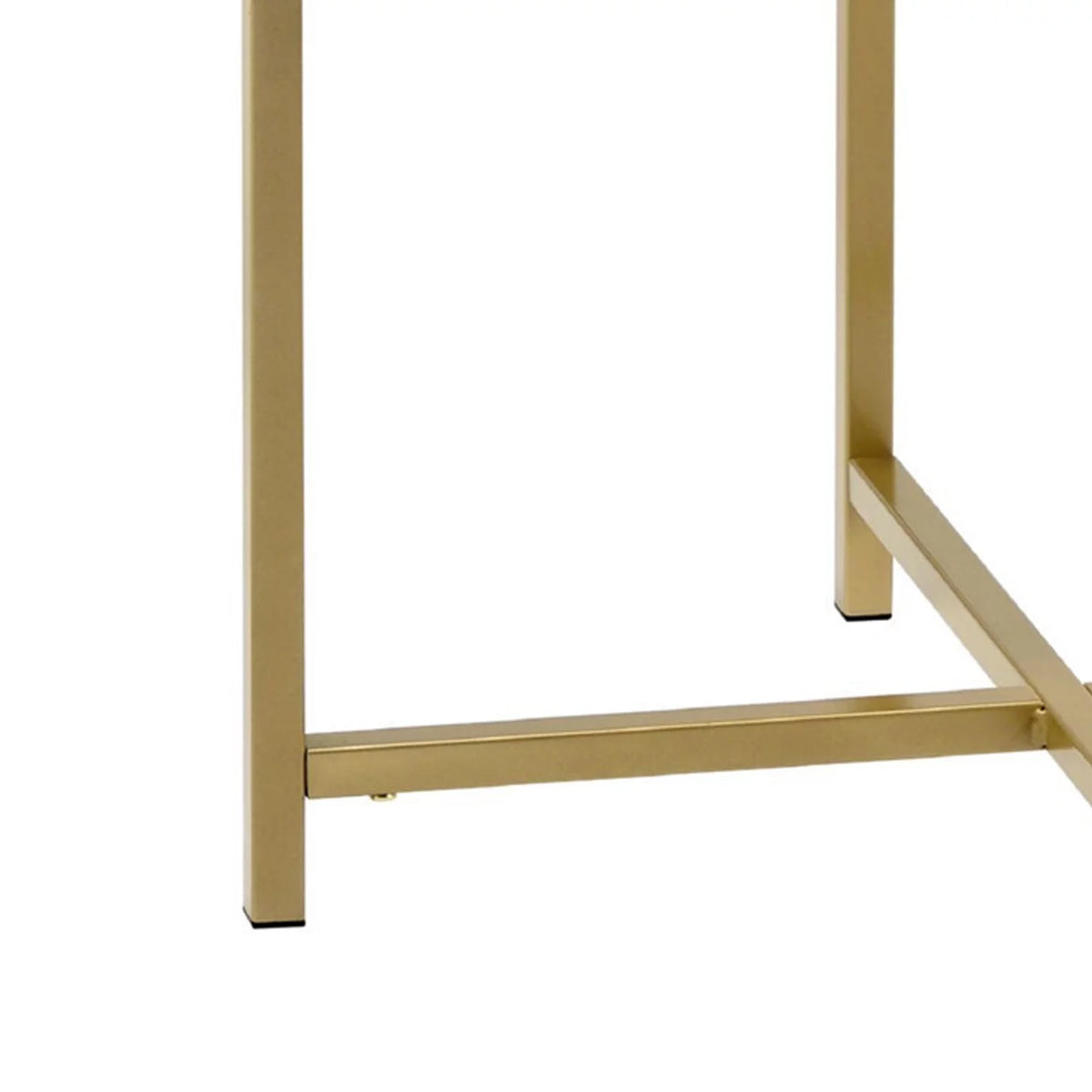 Round Glass Top Metal Frame End Table O846824