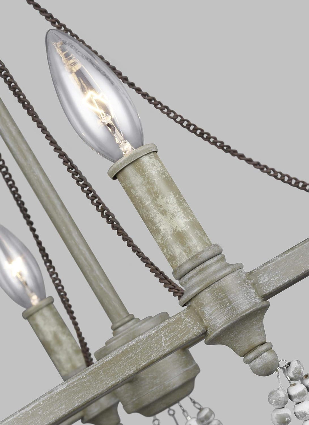 White 6-Light Candle Chandelier A794393