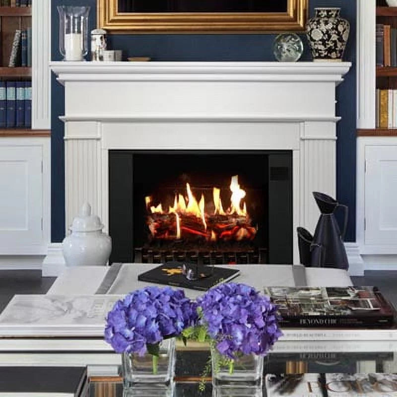 White Electric Fireplace with Mantel S999