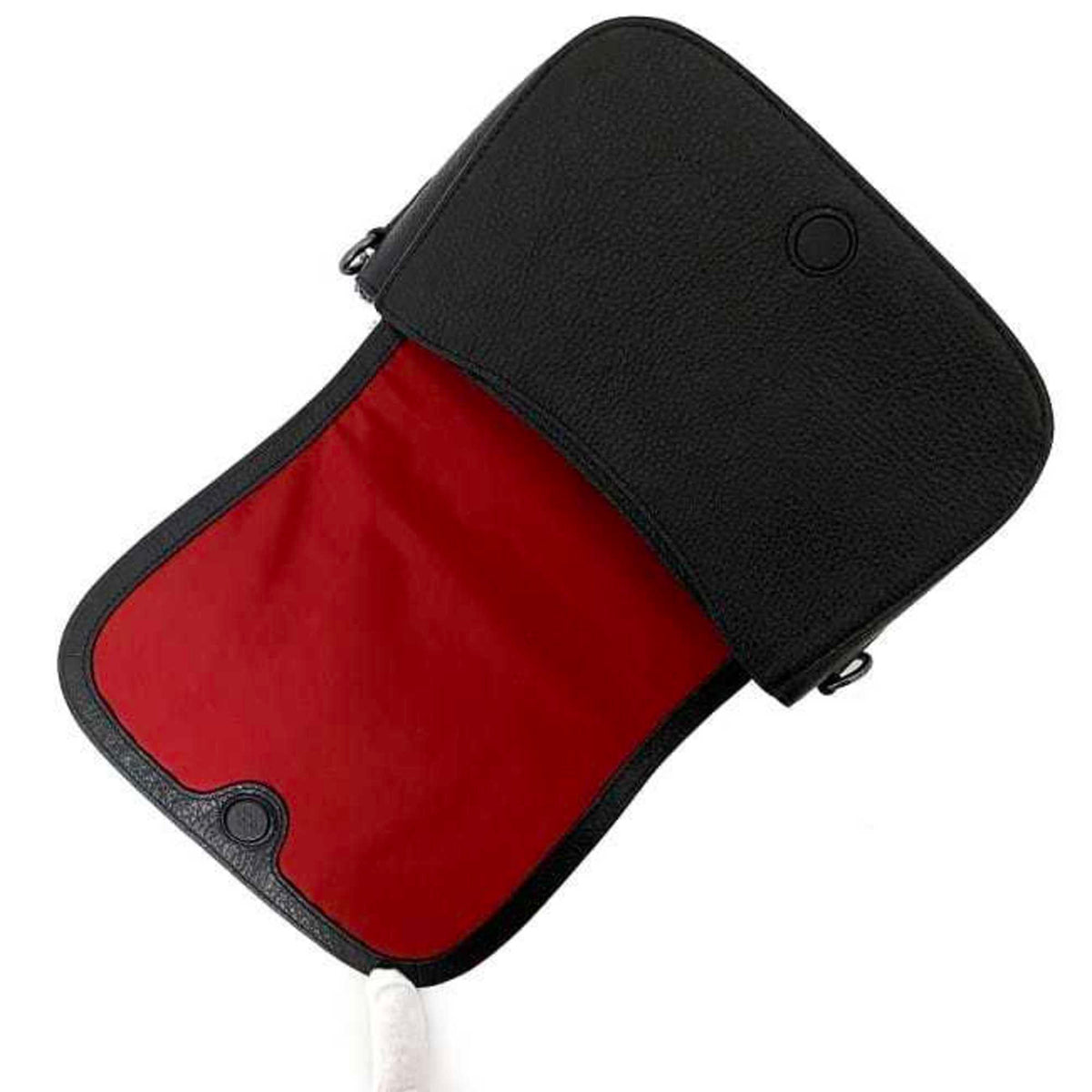 Black Leather Shoulder Bag H915
