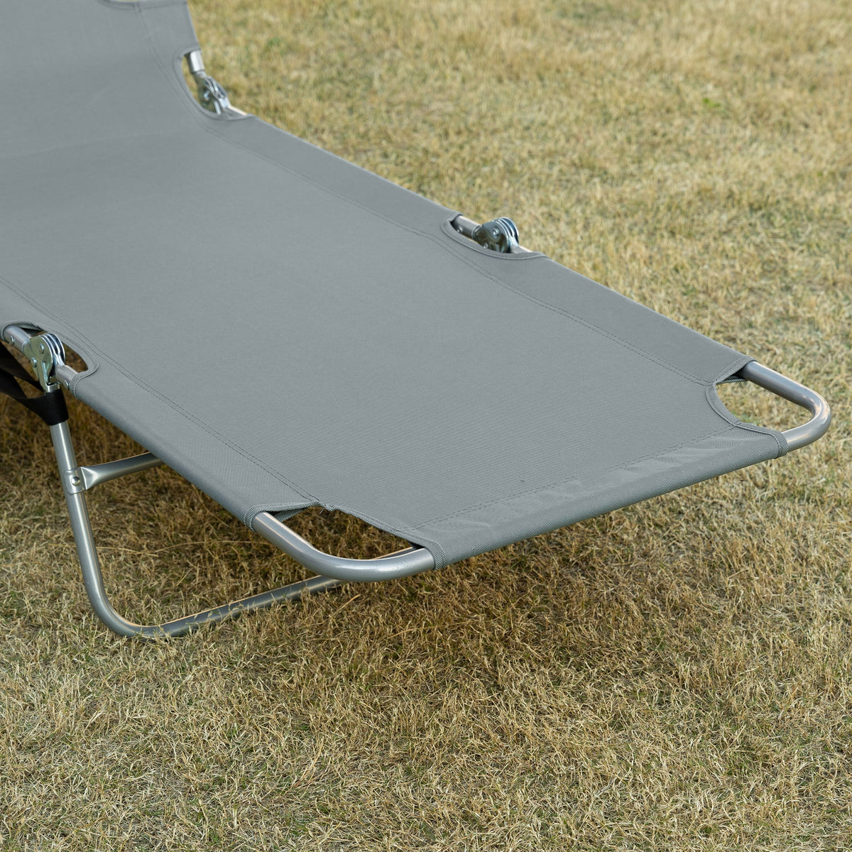 Folding Outdoor Lounge with Face Hole, Gray W6930