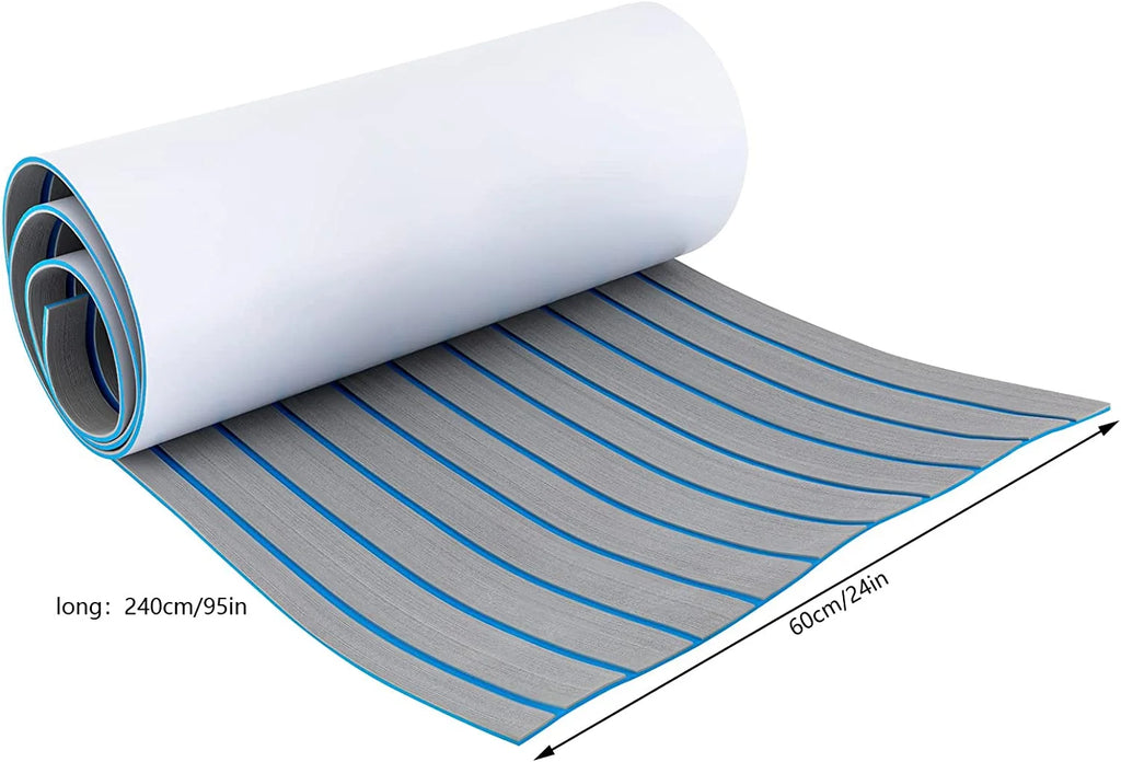 Marine Carpet Eva Foam Decking Sheet Faux Teak Non-Slip Self-Adhesive Pad E409
