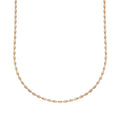 18k Rose Gold Plated Sterling Silver 2mm Rice Chain Necklace, 16” to 24” U313