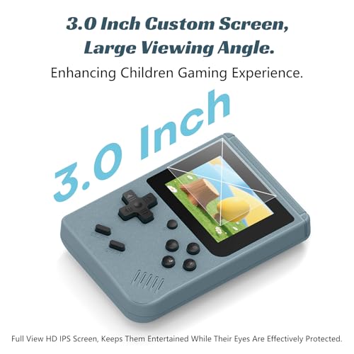 Gray Retro Handheld Games Console with 400 Video Games and 3.0 Inch IPS Screen E834