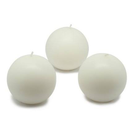White Set of 12 Ball Candle F7479