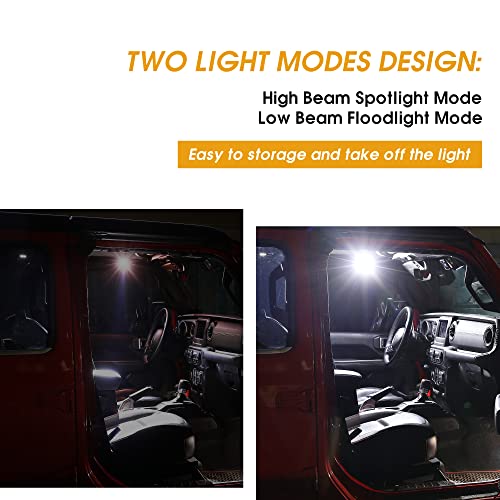 Black 2 Pack Roll Bar Grab Handles with Light for Jeep Wrangler T218586