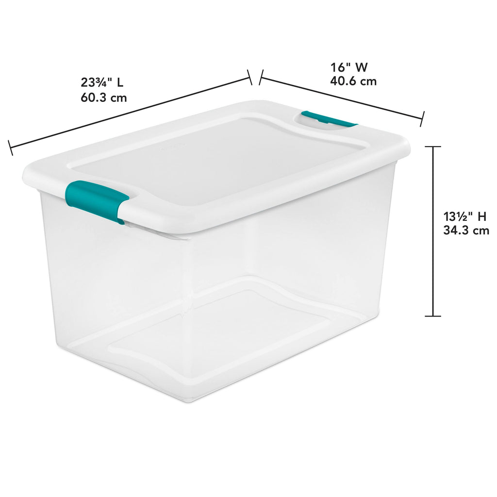 64 Quart Clear Latching Boxes - Case of 6 Y510953