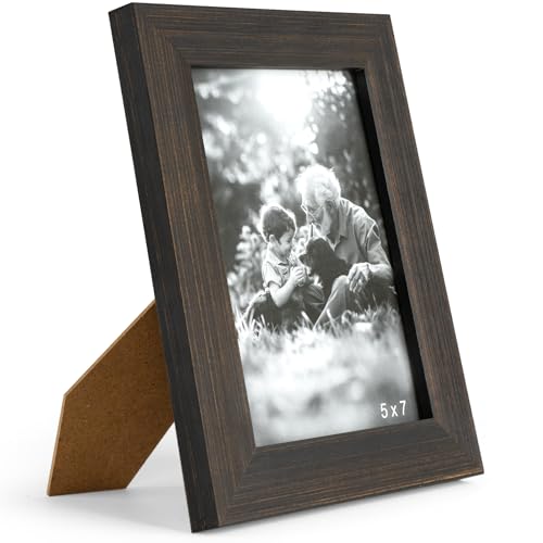 11x14 Wooden Picture Frame with Mat 8x10, Rustic Solid Wood Frame with Real Glass, Set of 2 H7030