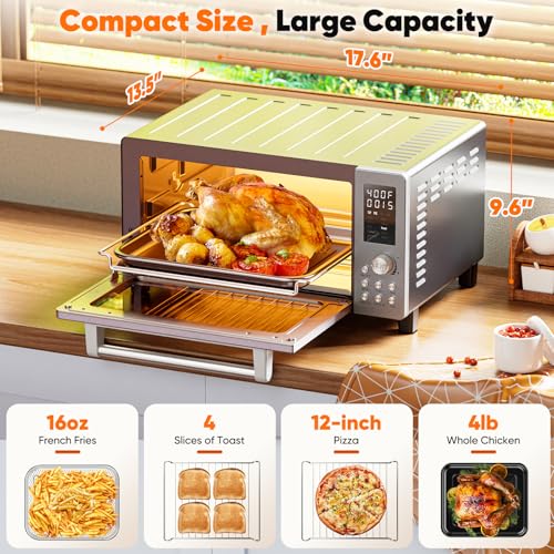 Mint Green 21QT Toaster Oven Air Fryer Combo I737