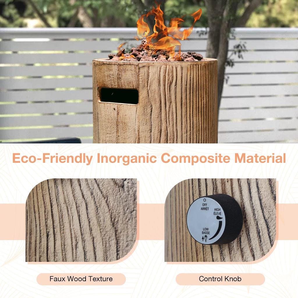 Tabletop Propane Fire Pit 10inch Portable Concrete Gas Fire Bowl Q478370