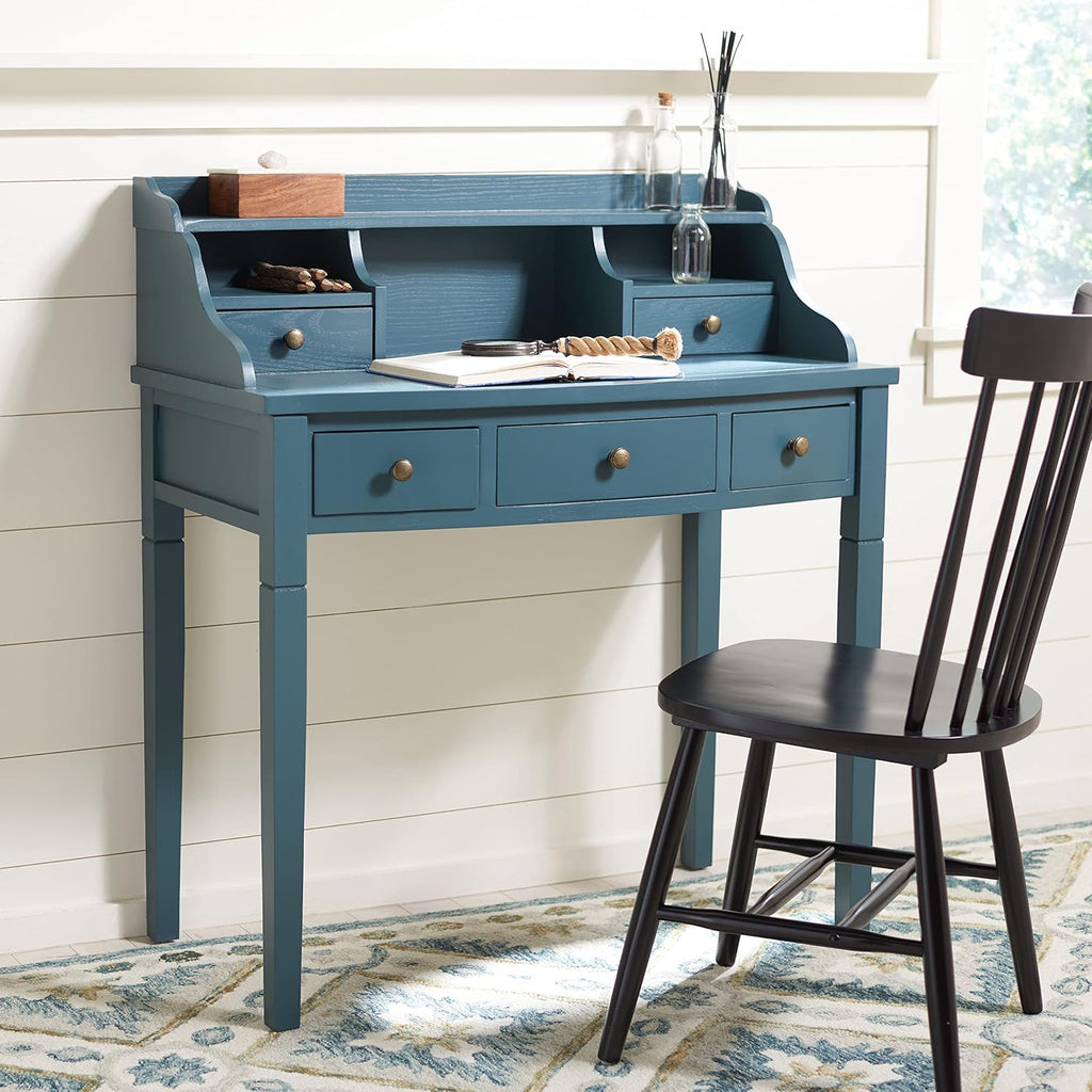 Distressed Black Writing Desk L175