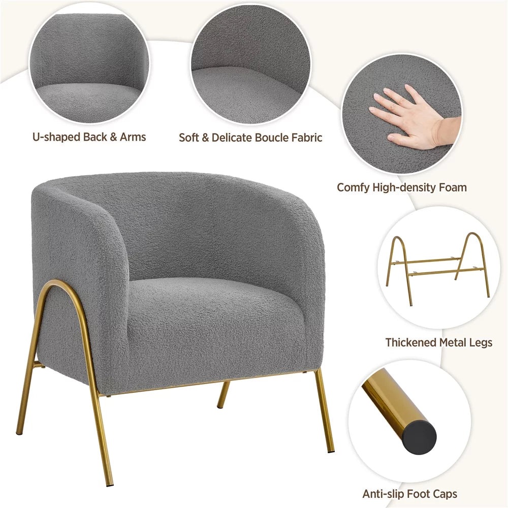 Gray Boucle Accent Chair S838811