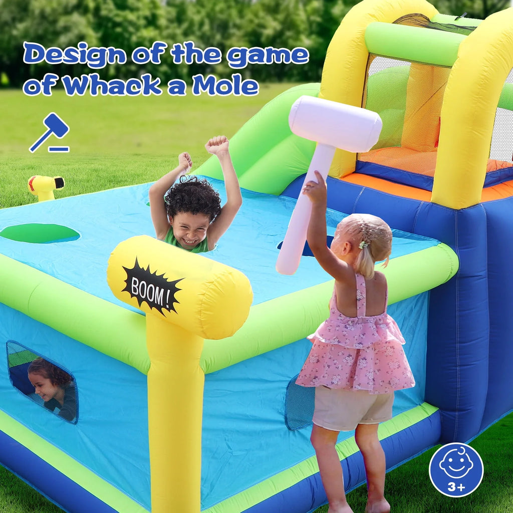 7 in 1 Inflatable Water Park with Slide Splash Pool Q74530