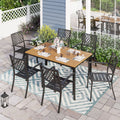 7-Piece Outdoor Patio Dining Set Metal Chairs and Table Set S55935
