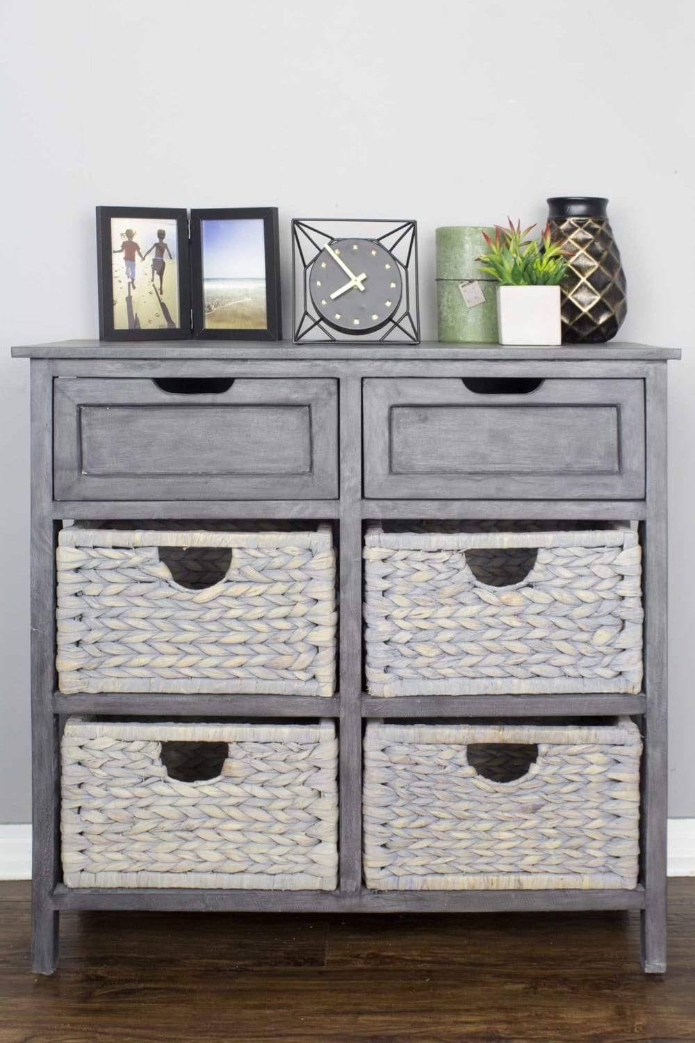 Gray Basket Cabinet I448924