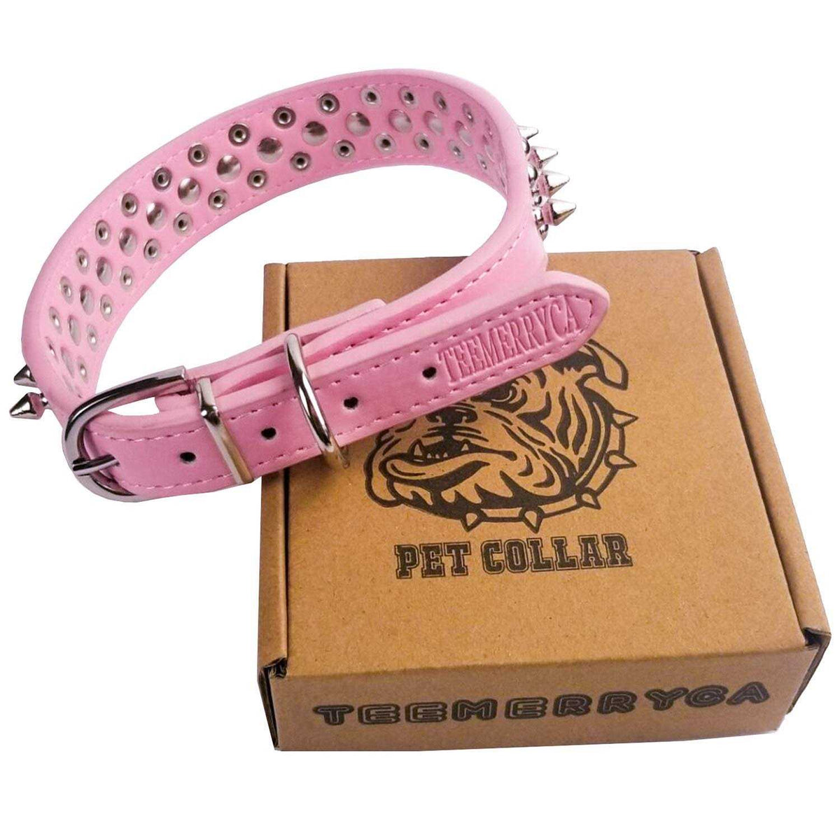 Adjustable Leather Spiked Studded Dog Collar E2991