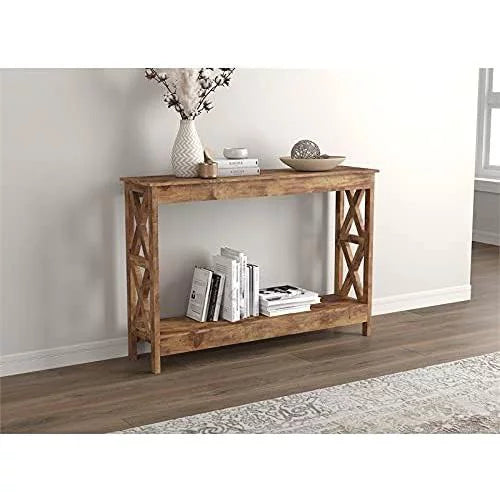 Brown Reclaimed Wood Console Sofa Table V74103