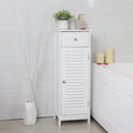 White Wood Finish Bathroom Floor Cabinet with Drawer I65288