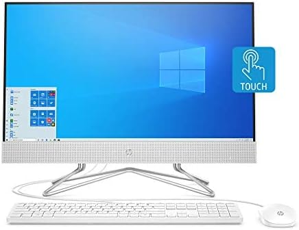 24-inch All-in-One Touchscreen Desktop Computer, AMD Athlon Silver 3050U Processor, 4 GB RAM, 256 GB SSD, Windows 10 Home, White Z458