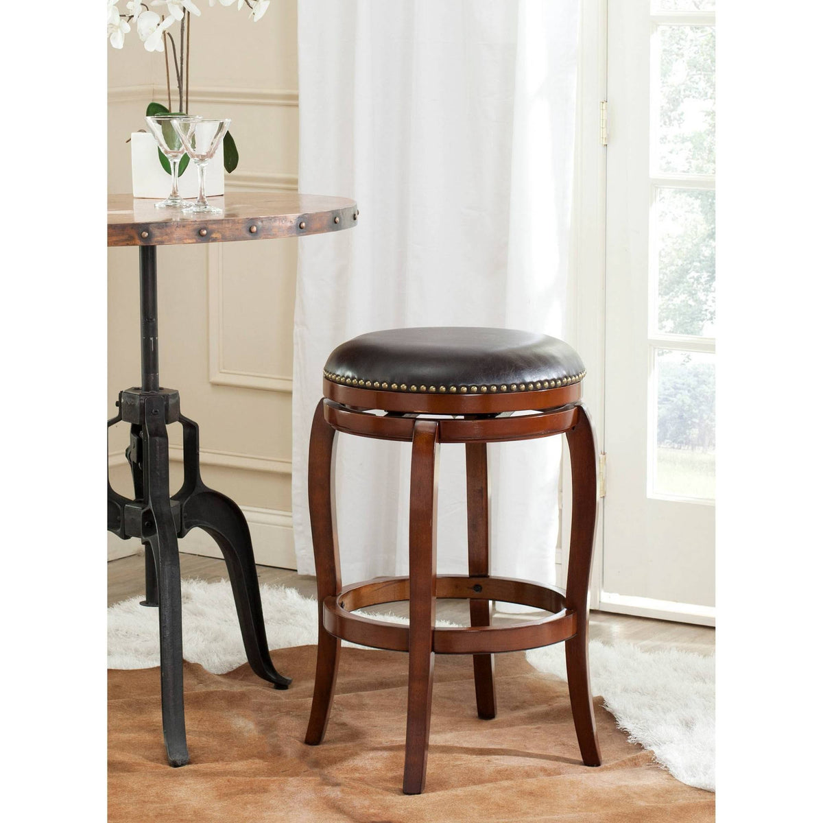 Swivel Bar Stool - Walnut/Brown Y261