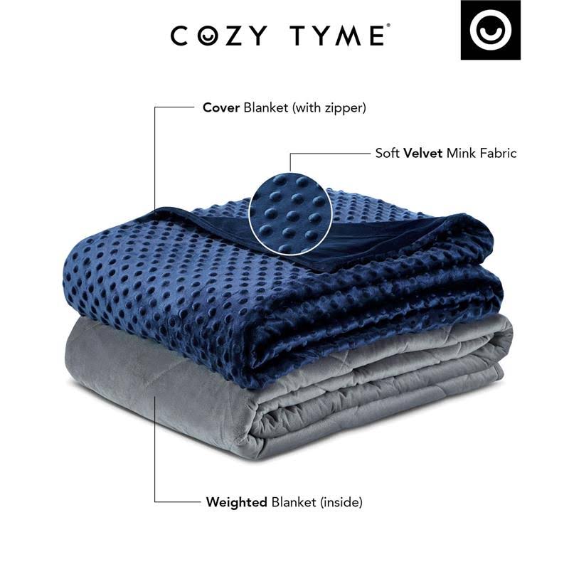 48 x 72 in. 8 lbs Navy Weighted Blanket H714