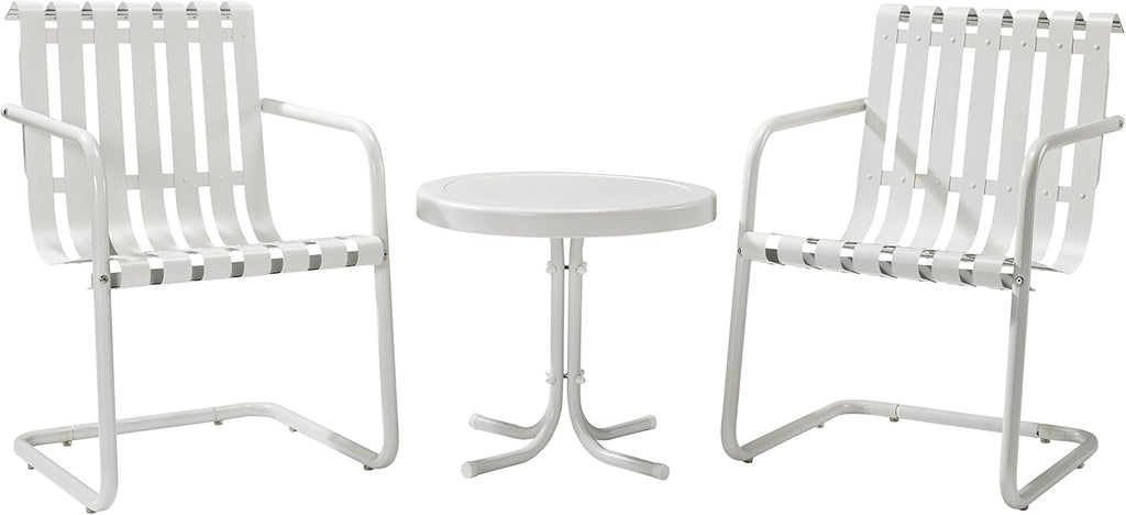 3-Piece Retro Metal Outdoor Conversation Set with Side Table and 2 Chairs X262