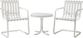 3-Piece Retro Metal Outdoor Conversation Set with Side Table and 2 Chairs X262