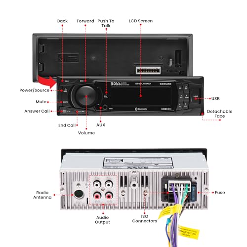 Single DIN Car Stereo with Bluetooth C68177