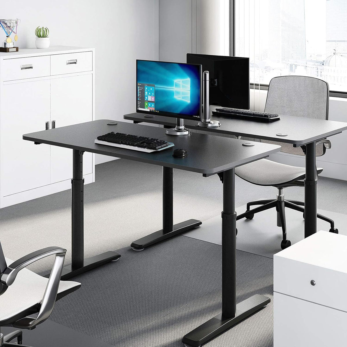 47 Inch Black Adjustable Computer Desk I234723