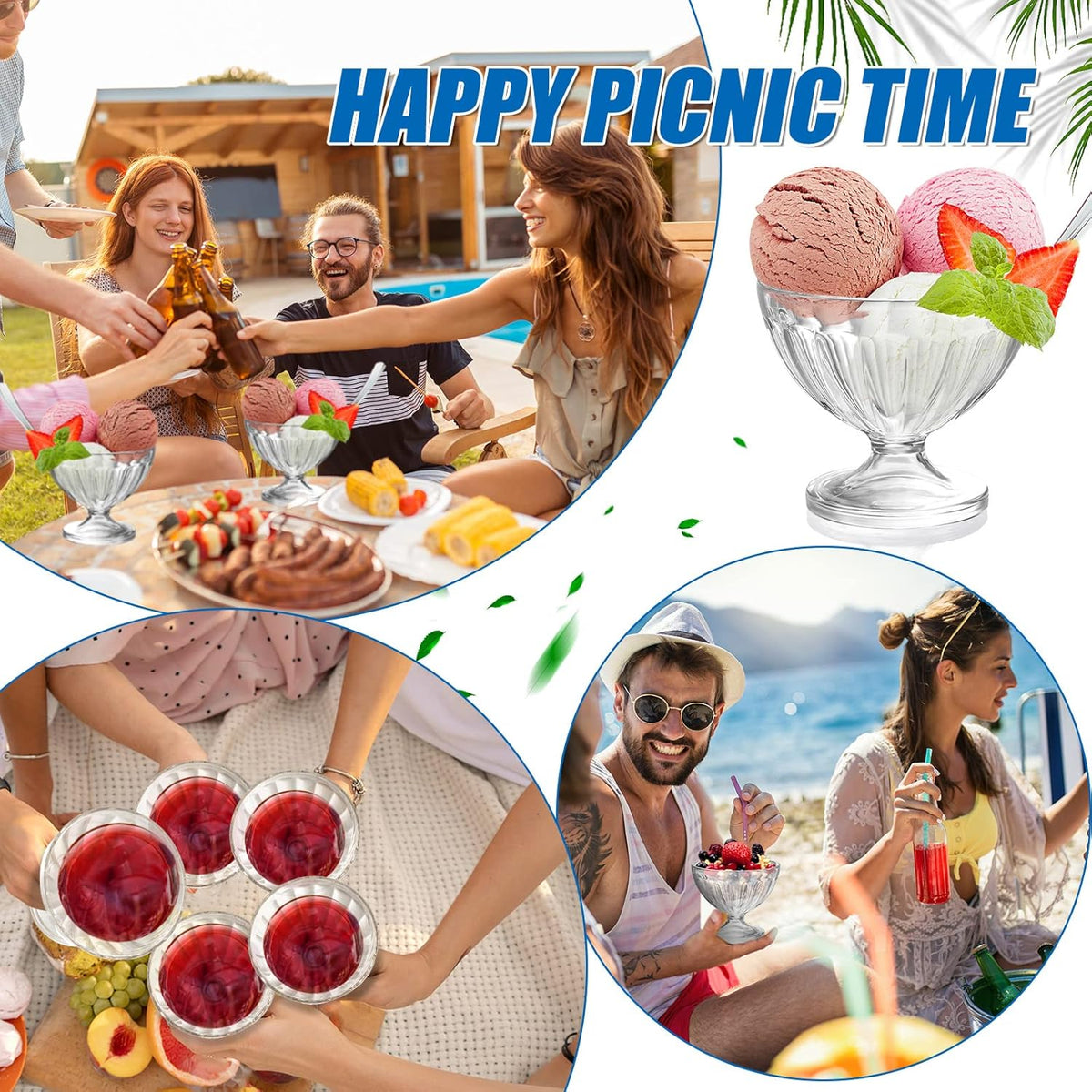 24 Pcs 8 oz Clear Plastic Dessert Bowls L82830
