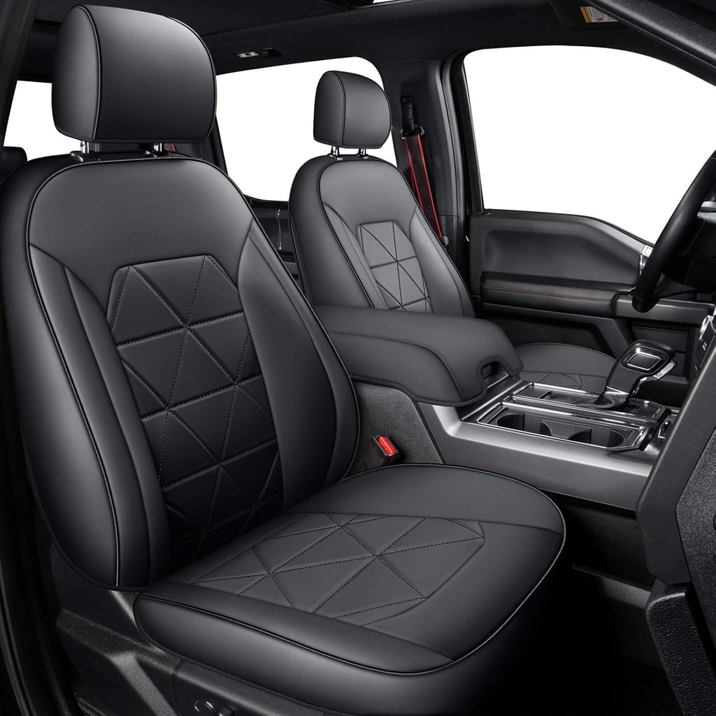 2 Front Seat Covers Custom Fit Black Q821